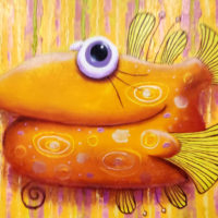 Painting Fish-Smile. Buy at the best price.