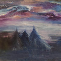 Painting Forest at Night. Buy at the best price.